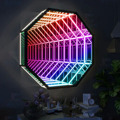 購入 ホームバー LEDネオンサイン ミラー 背景 壁飾り インフィニティ LEDミラーライト オンライン製造