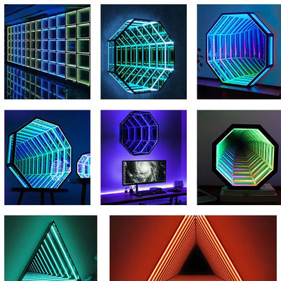 購入 50000時間 ライフタイム ミラー ネオンサイン オクタゴン インフィニティ LED ネオンライト オンライン製造