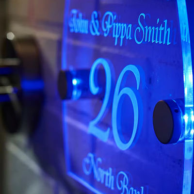 購入 アクリル バックライト 3D LED アクリルサイン オドムサイン 屋外広告 青 オンライン製造